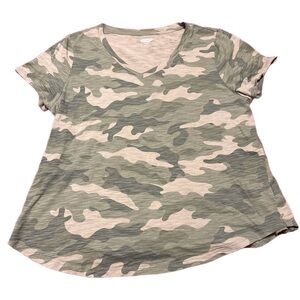 Camouflage V-Neck Women's Top